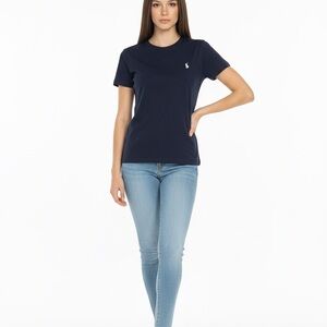 Polo by Ralph Lauren Navy Tee with Yellow Logo